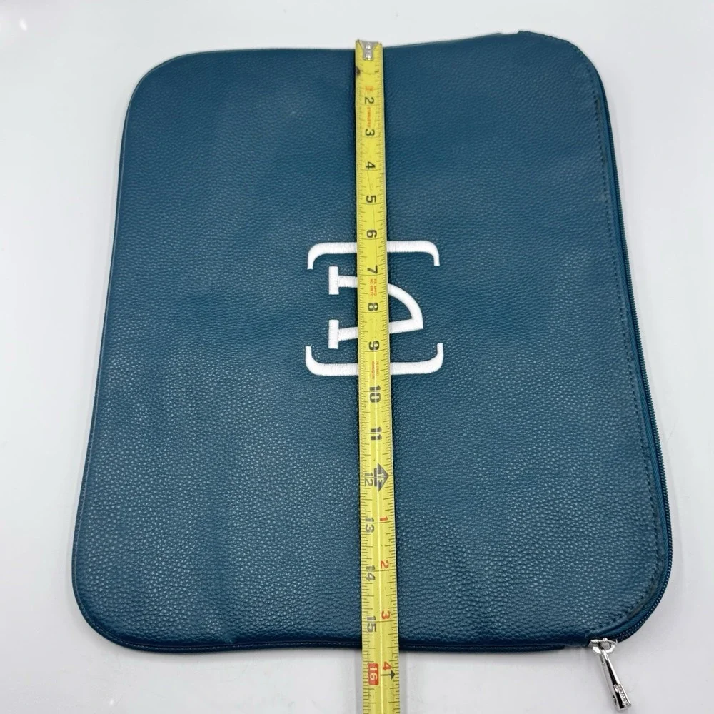 Thirty One Laptop Savvy Sleeve Blue Zip Pebbled Carry Case Bag 15.5